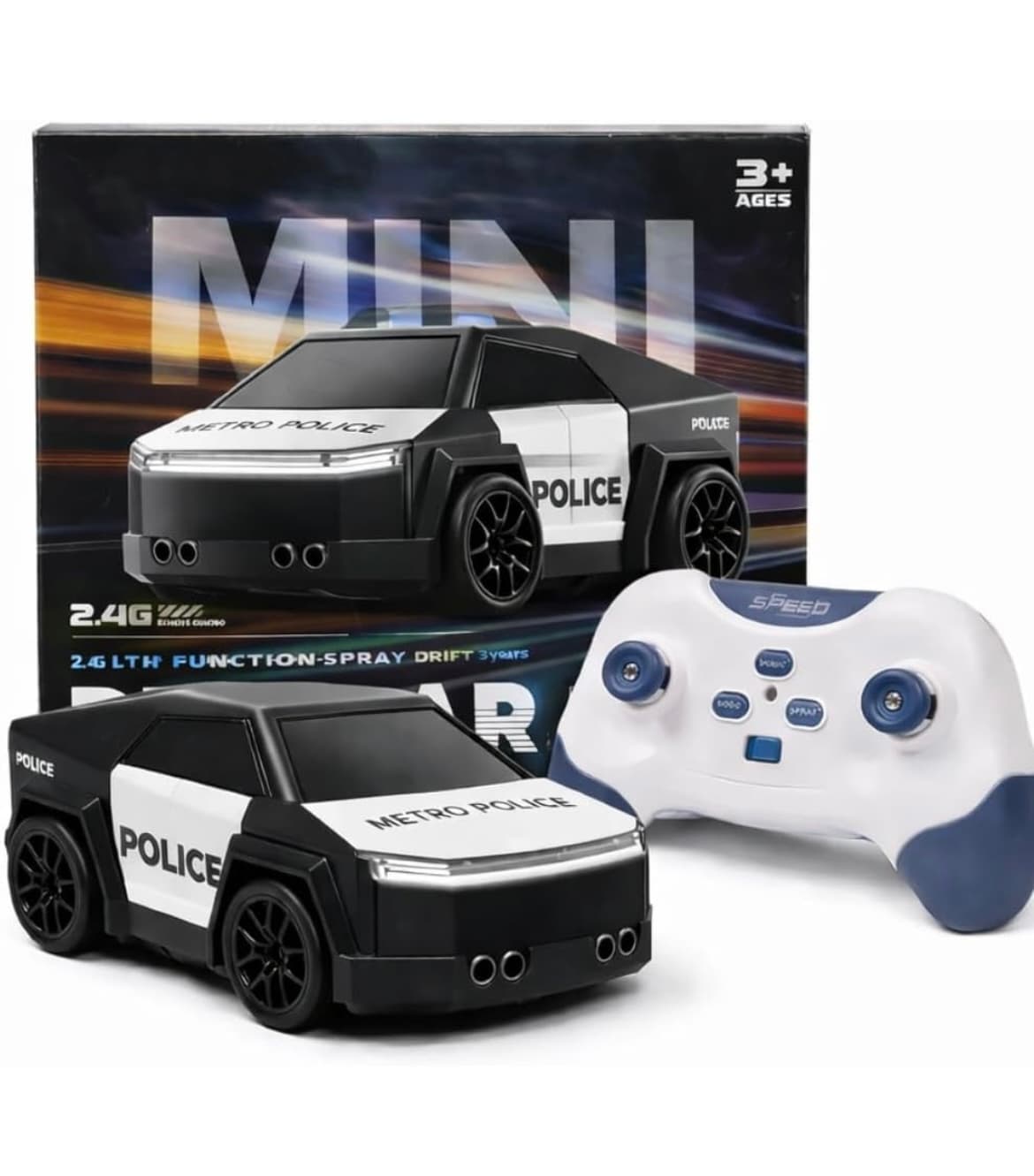 Smart RC Drift Car Cybertruck Style - 2.4GHz Remote Control Car with LED Lights, Follow me & Escape Mode, 360° Drift, Smoke Mist Effect, Gesture Induction Car Toy Birthday Gift for Kids & Adults.